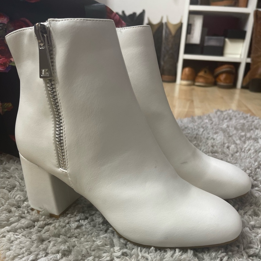 Womens white booties
